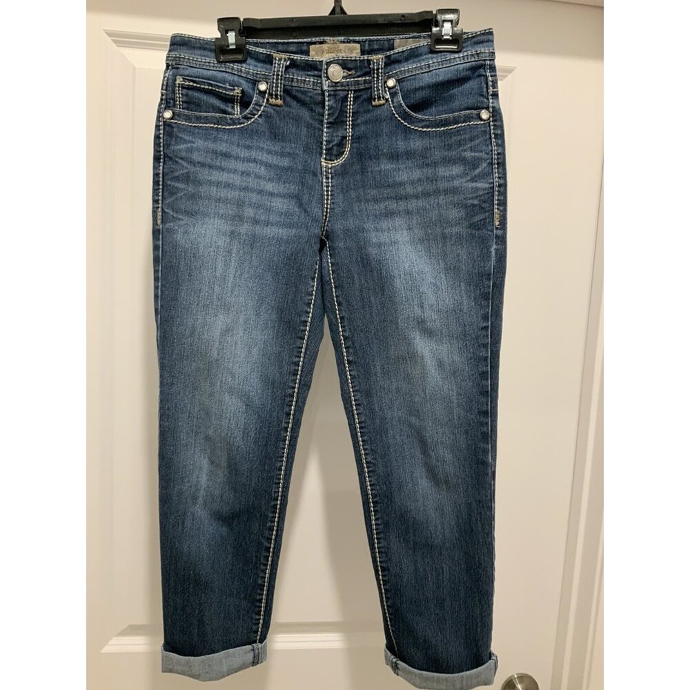 Nine West Jeans Size 4/27 Women's Jordan Vintage America Cuff Heavy Stitching